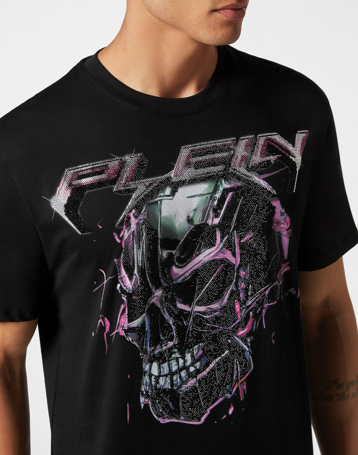 Philipp Plein|T-shirt Round Neck SS Chrome black Men's T-Shirt