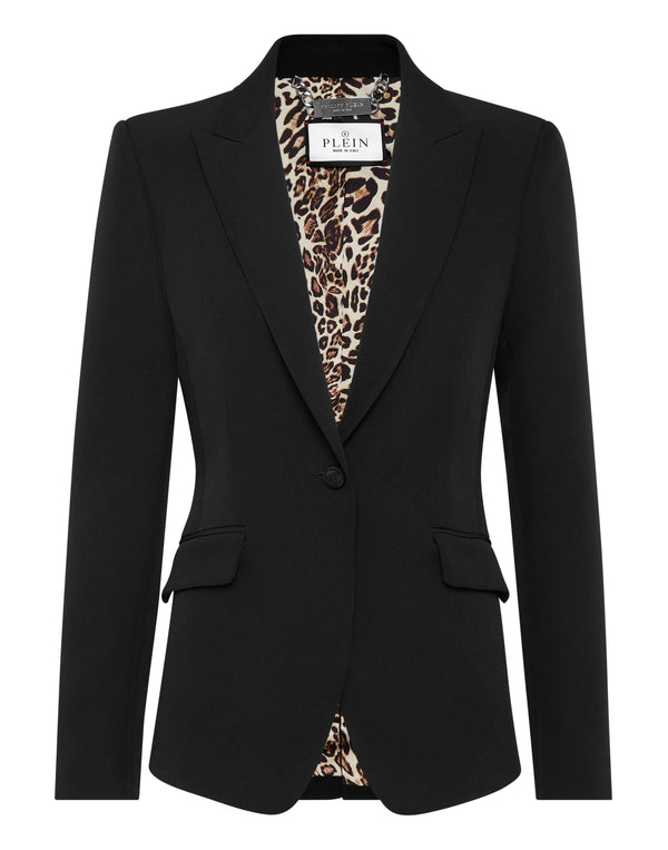 PHILIPP PLEIN Cady Fitted Blazer Sartorial black