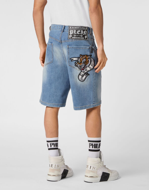 Philipp Plein｜Denim Shorts Formentera Fit Men's Denim Shorts