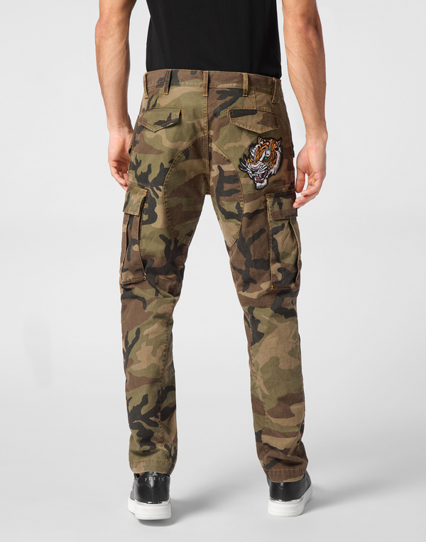 Philipp Plein｜Denim Cargo Trousers Camouflage Men's Jeans