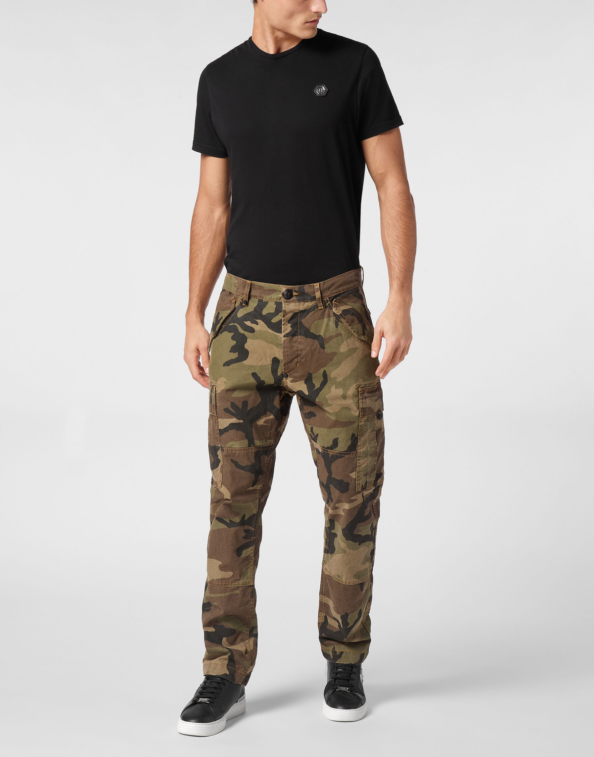 Philipp Plein｜Denim Cargo Trousers Camouflage Men's Jeans