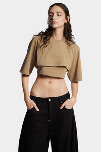 DSQUARED2｜CROPPED LOOSE FIT ICON NEW GENERATION T-SHIRT Women's T-Shirt