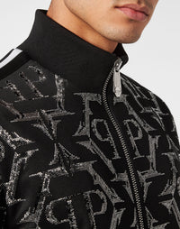 Philipp Plein｜Jogging Zipped Jacket Chrome black Men's Jacket