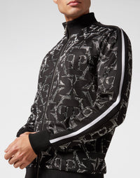 Philipp Plein｜Jogging Zipped Jacket Chrome black Men's Jacket