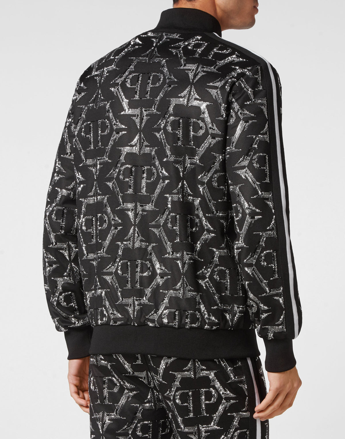 Philipp Plein｜Jogging Zipped Jacket Chrome black Men's Jacket