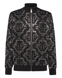 PHILIPP PLEIN Jogging Zipped Jacket Chrome black