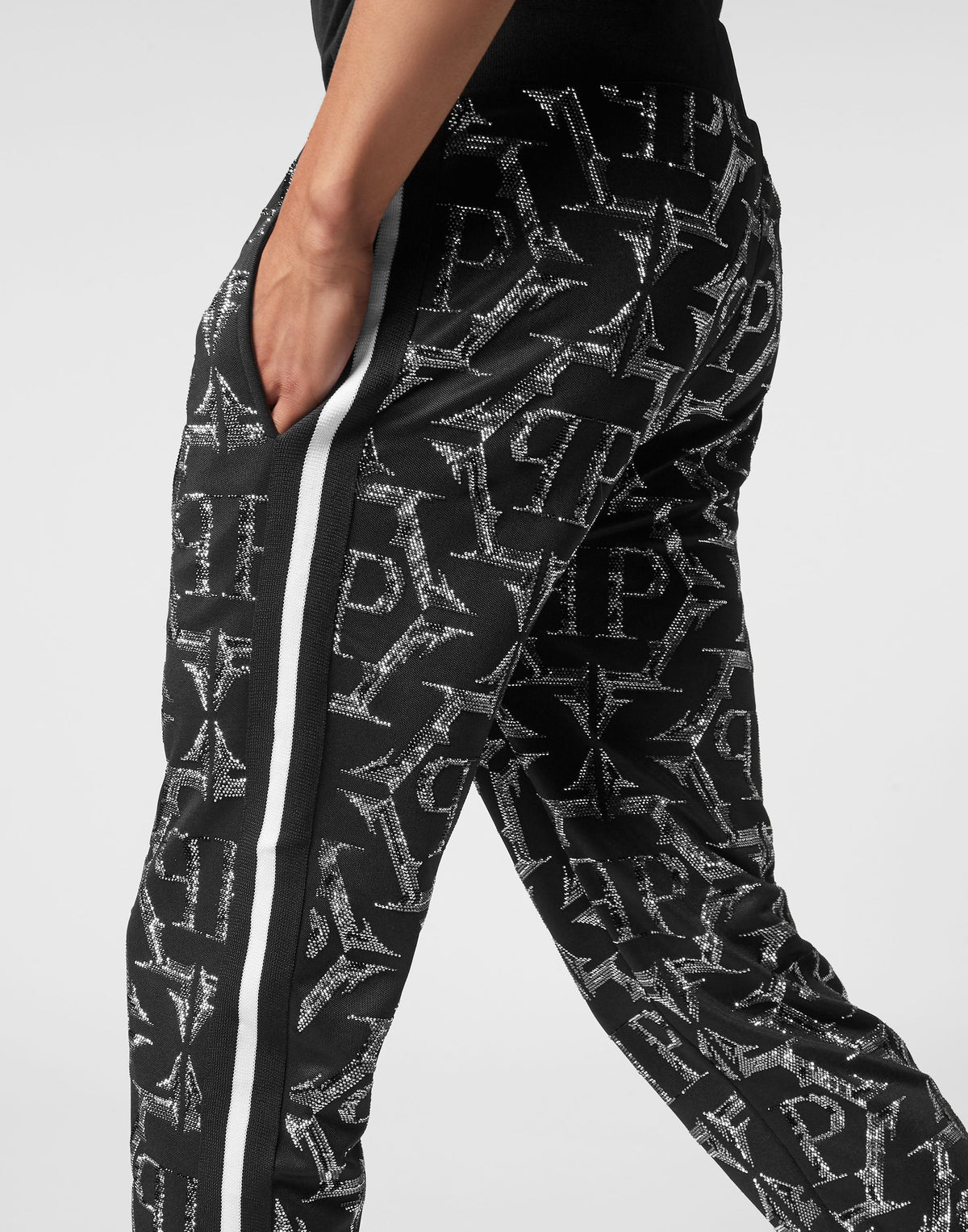 Philipp Plein｜Jogging Trousers Chrome black Men's Sweatpants