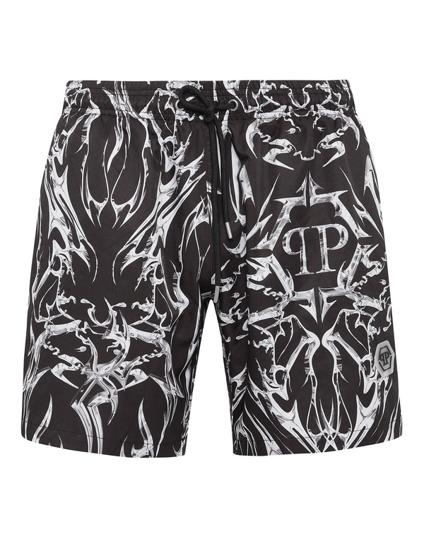 PHILIPP PLEIN Swim-Trunks Chrome black