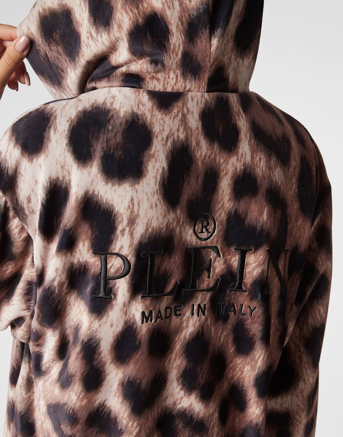 Philipp Plein｜Chenille Tracksuit: Hoodie Sweatjacket/Trousers Leopard Women's Tracksuit