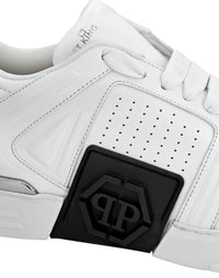 Philipp Plein｜Leather Lo-Top Sneakers white Men's Sneakers