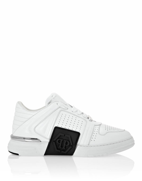 Philipp Plein｜Leather Lo-Top Sneakers white Men's Sneakers