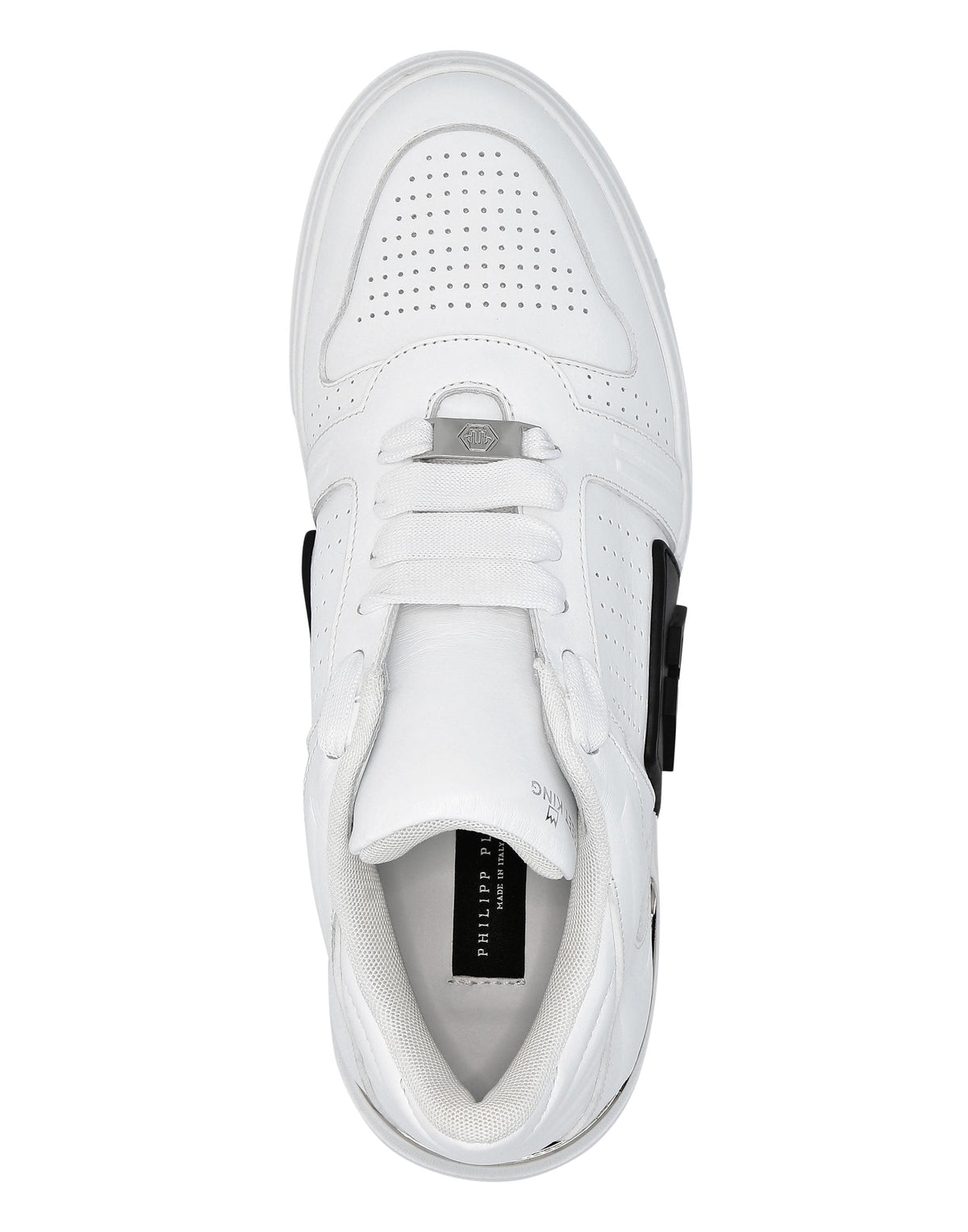 Philipp Plein｜Leather Lo-Top Sneakers white Men's Sneakers