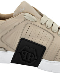 Philipp Plein｜Leather Lo-Top Sneakers beige Men's Sneakers