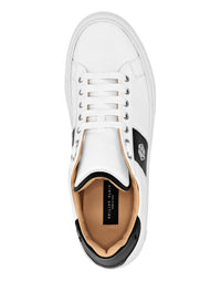 Philipp Plein｜Leather Lo-Top Sneakers Hexagon white / black Men's Sneakers