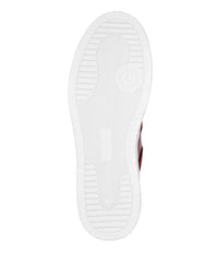 Philipp Plein｜Nabuk Lo-Top Sneakers with Croco Print Hexagon red Men's Sneakers