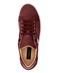 Philipp Plein｜Nabuk Lo-Top Sneakers with Croco Print Hexagon red Men's Sneakers