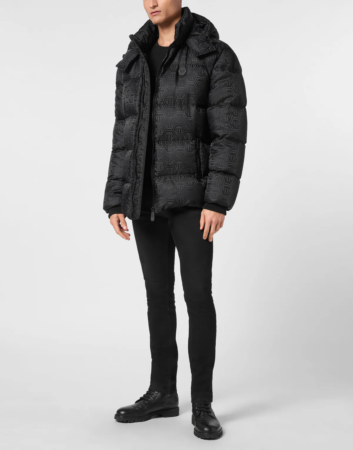 Philipp Plein｜Nylon Jacquard Bomber Monogram Men's Jacket