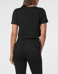 Philipp Plein｜T-shirt Round Neck SS Crystal Hexagon Women's T-Shirt