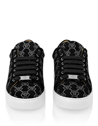 Philipp Plein｜Nappa Leather Lo-Top Sneakers Strass Monogram Men's Sneakers