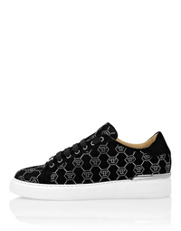 Philipp Plein｜Nappa Leather Lo-Top Sneakers Strass Monogram Men's Sneakers