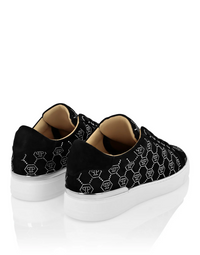 Philipp Plein｜Nappa Leather Lo-Top Sneakers Strass Monogram Men's Sneakers