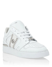 PHILIPP PLEIN Nappa Leather Lo-Top Sneakers Studs