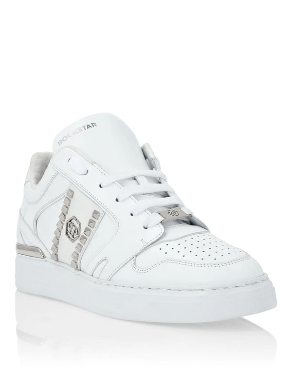 PHILIPP PLEIN Nappa Leather Lo-Top Sneakers Studs
