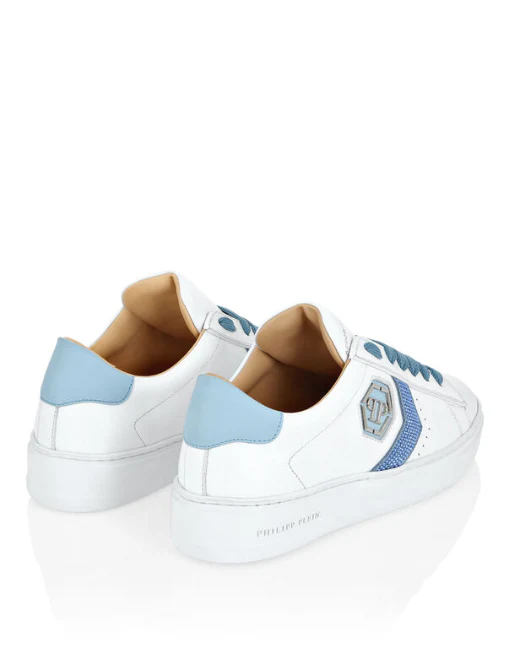 Philipp Plein｜Lo-Top Leather Arrow Force Strass Sneakers Women's Sneakers