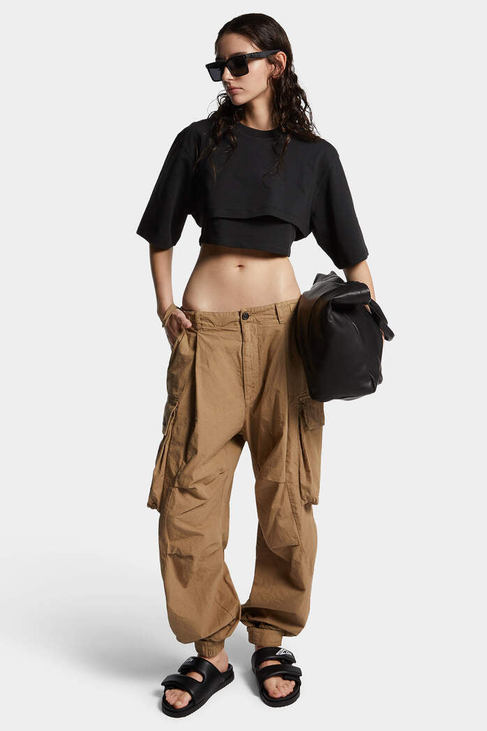 DSQUARED2｜CROPPED LOOSE FIT ICON NEW GENERATION T-SHIRT Women's T-Shirt