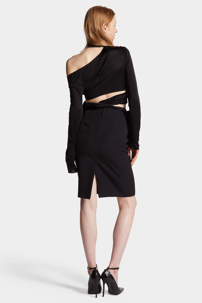 DSQUARED2｜STRETCH WORSTED WOOL PENCIL SKIRT Women's Skirt