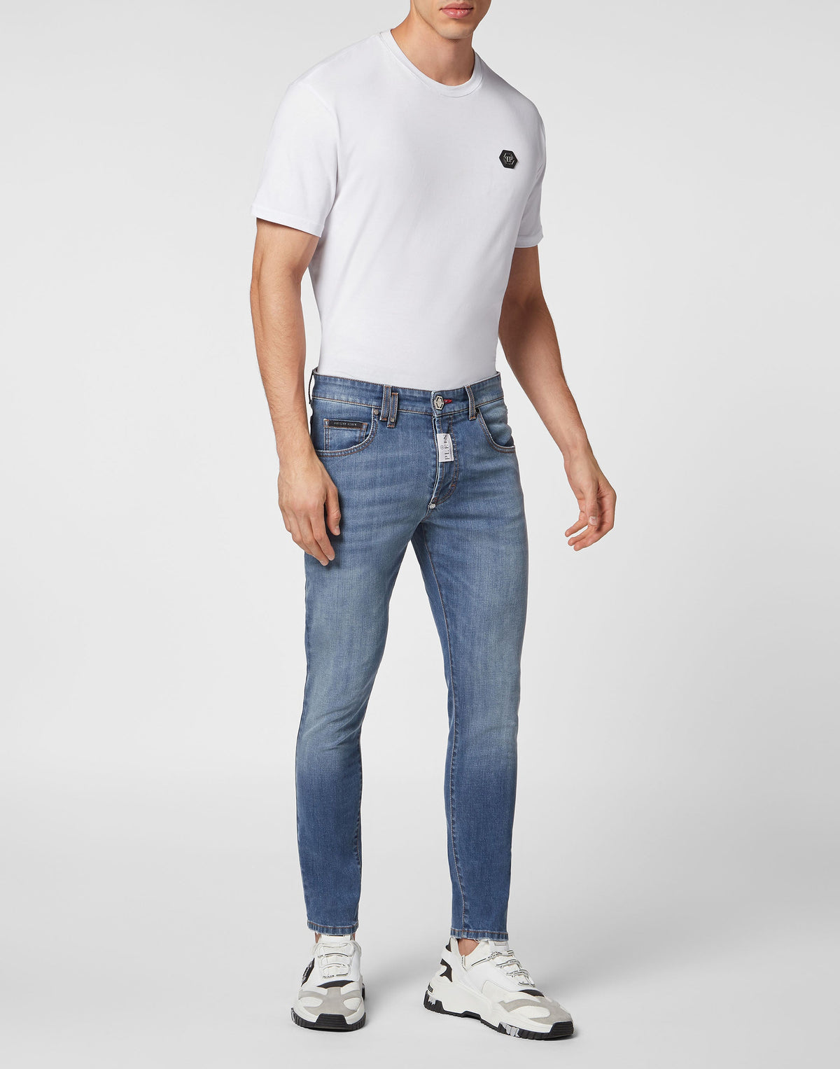 Philipp Plein｜Denim Trousers Super Straight Cut Sunset Men's Jeans