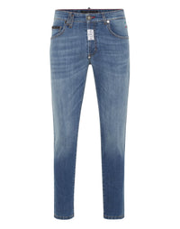 PHILIPP PLEIN Denim Trousers Super Straight Cut Sunset