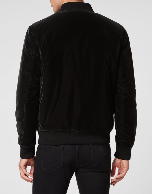 Philipp Plein｜Nylon Bomber black Men's Jacket