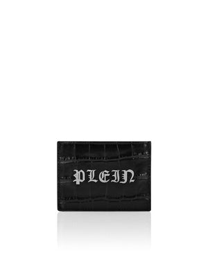 Philipp Plein｜Crocco Printed Leather Credit Cards Holder Gothic Plein Card Holder