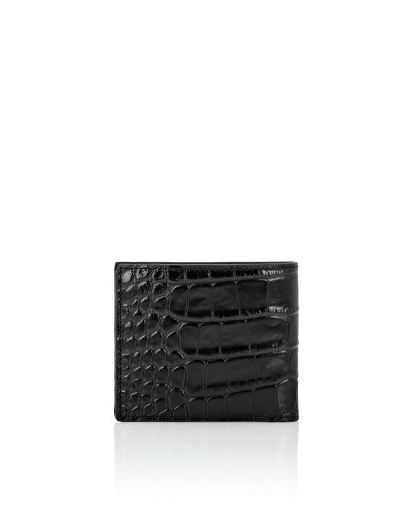 Philipp Plein｜Crocco Printed Leather French Wallet Gothic Plein Wallet