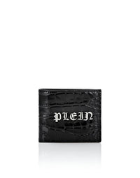 PHILIPP PLEIN Crocco Printed Leather French Wallet Gothic Plein