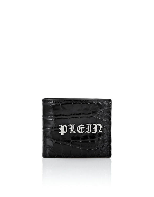 PHILIPP PLEIN Crocco Printed Leather French Wallet Gothic Plein