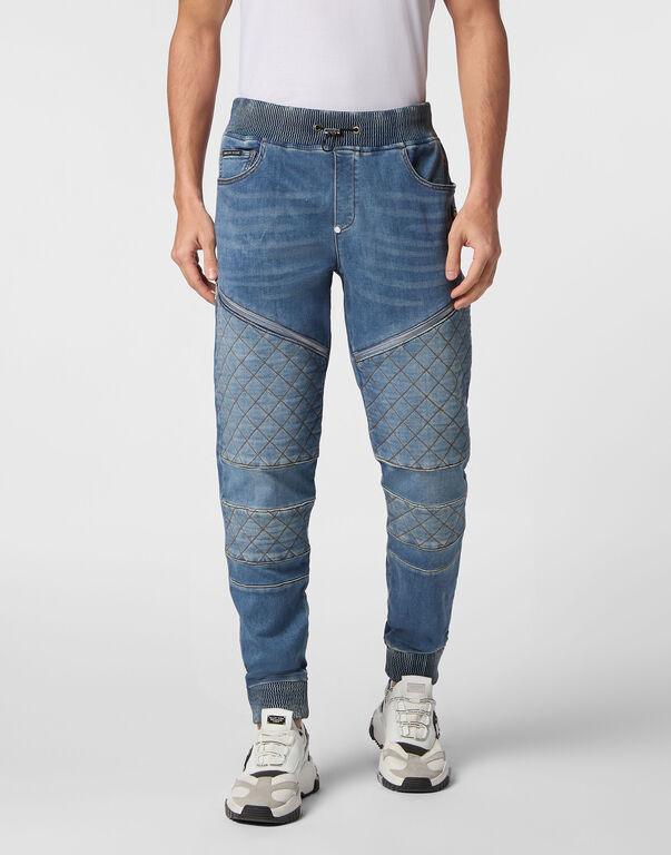 Philipp Plein｜Jogging Denim Trousers Men's Jeans