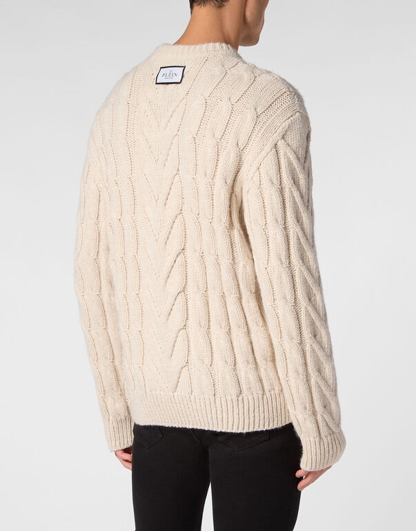 Philipp Plein｜Wool Blend Roundneck Tattoo Men's Sweater