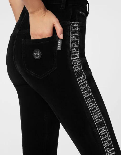 Philipp Plein｜Super High Waist Jegging Crystal Plein Women's Jeggings