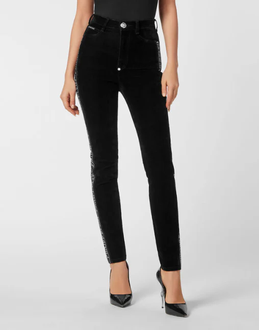 Philipp Plein｜Super High Waist Jegging Crystal Plein Women's Jeggings
