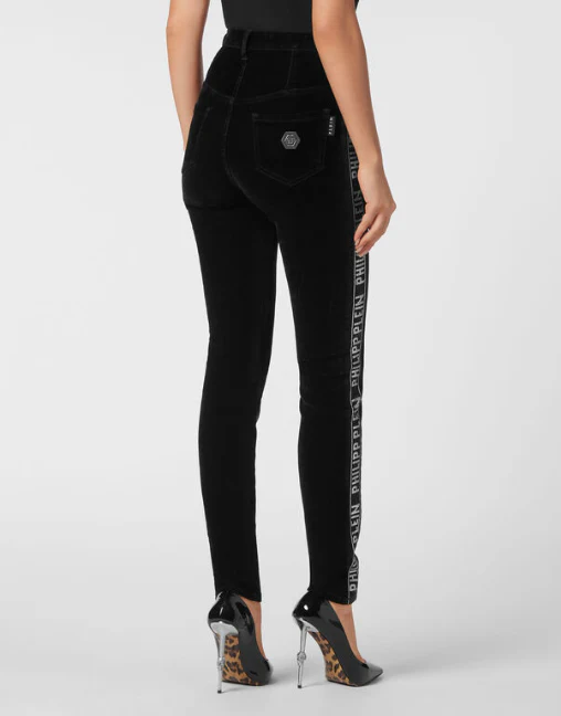 Philipp Plein｜Super High Waist Jegging Crystal Plein Women's Jeggings