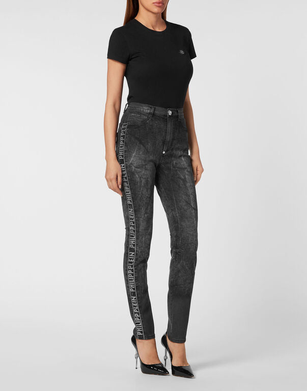 Philipp Plein｜Super High Waist Jegging Crystal Plein Women's Jeggings