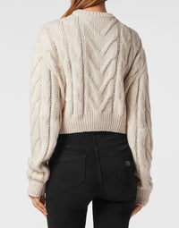 Philipp Plein｜Wool Blend Pullover Round Neck LS Tattoo Women's Sweater