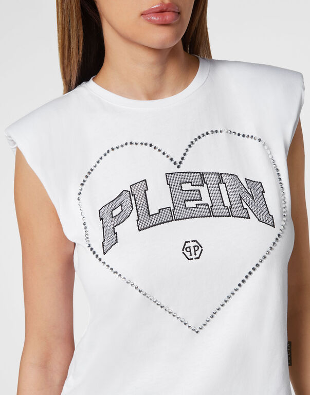 Philipp Plein｜Strass Tank top Heart Women's Top