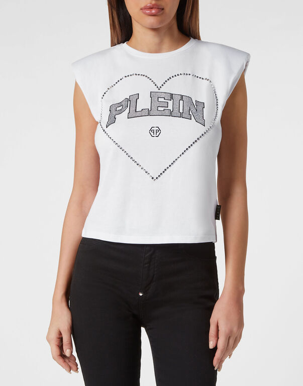 Philipp Plein｜Strass Tank top Heart Women's Top
