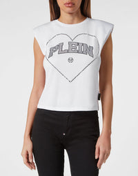 Philipp Plein｜Strass Tank top Heart Women's Top