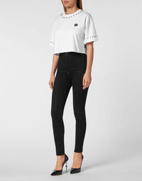 Philipp Plein｜Cropped T-shirt Stars Women's T-Shirt