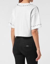 Philipp Plein｜Cropped T-shirt Stars Women's T-Shirt