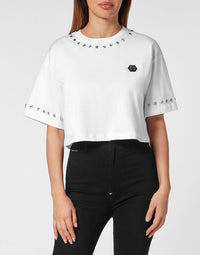 Philipp Plein｜Cropped T-shirt Stars Women's T-Shirt